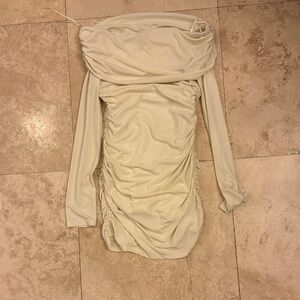 Zara Cream Long Sleeve Dress